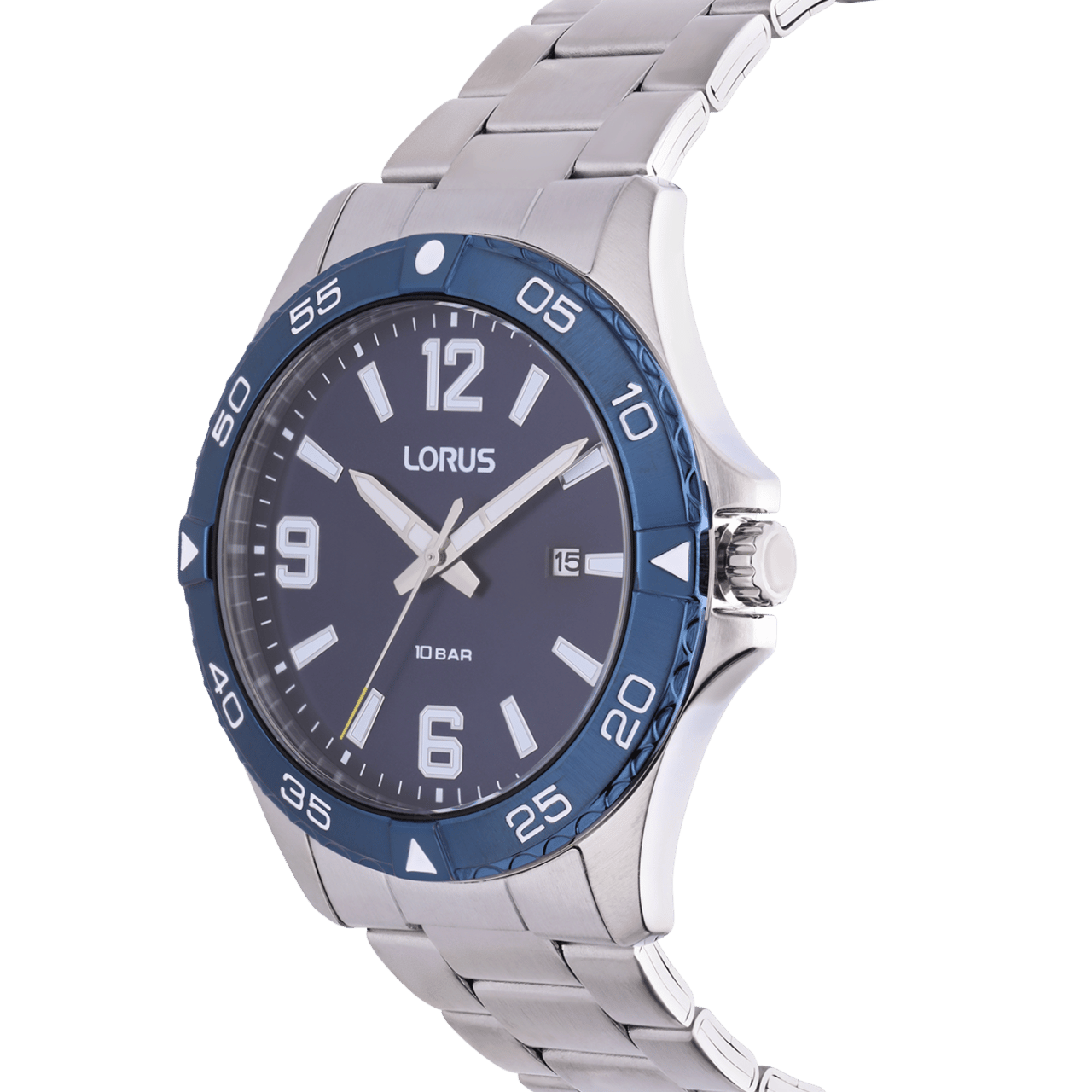 Lorus herenhorloge stainless steel met blauw accent RH989QX9