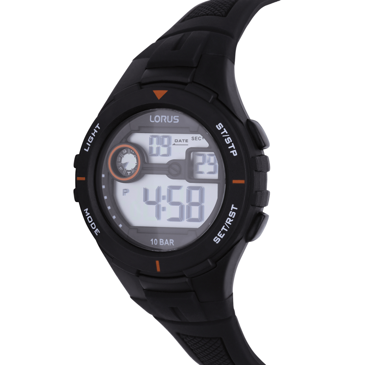 Lorus Digitaluhr mit Silikonarmband, Schwarz, R2381PX9