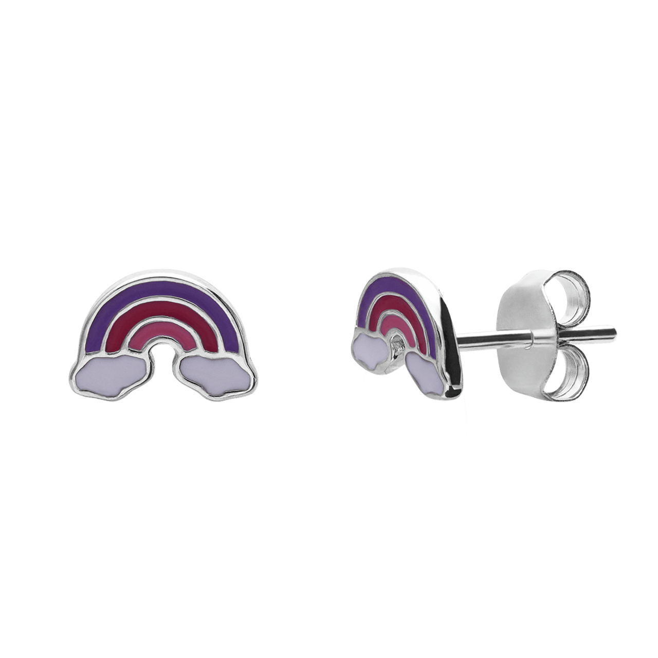 Set aus Halskette und Ohrstecker für Kinder aus 925er Silber, Regenbogen