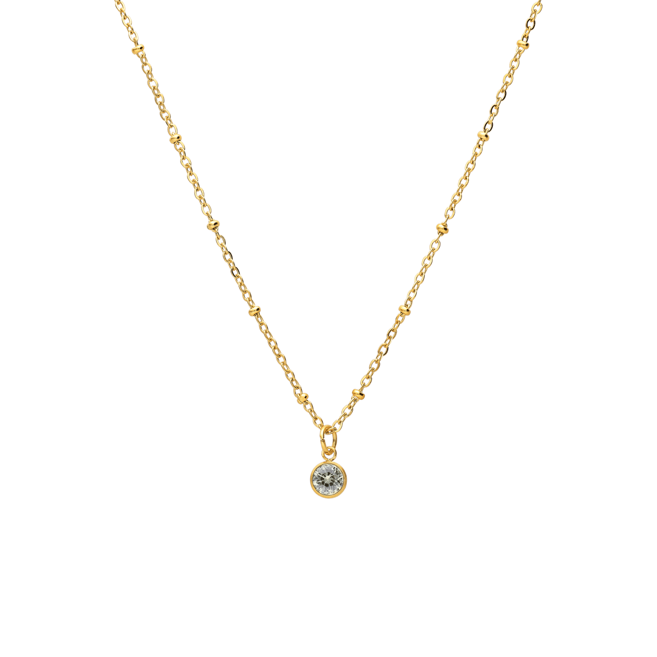 Stainless steel goldplated ketting met geboortesteen hanger November