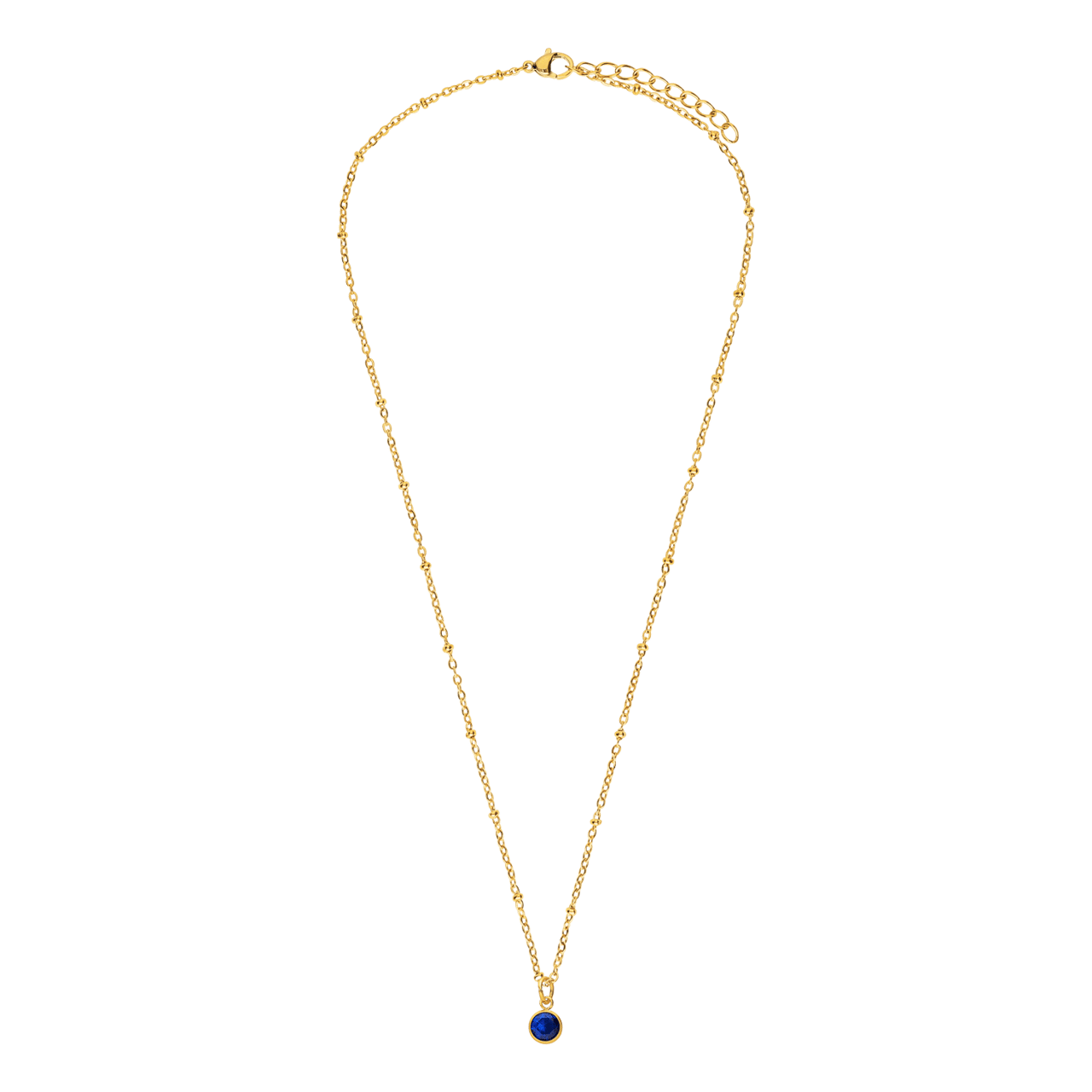 Stalen goldplated ketting met geboortesteen hanger December