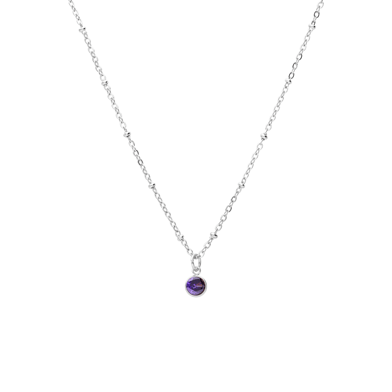 Stainless steel ketting met geboortesteen hanger Juni