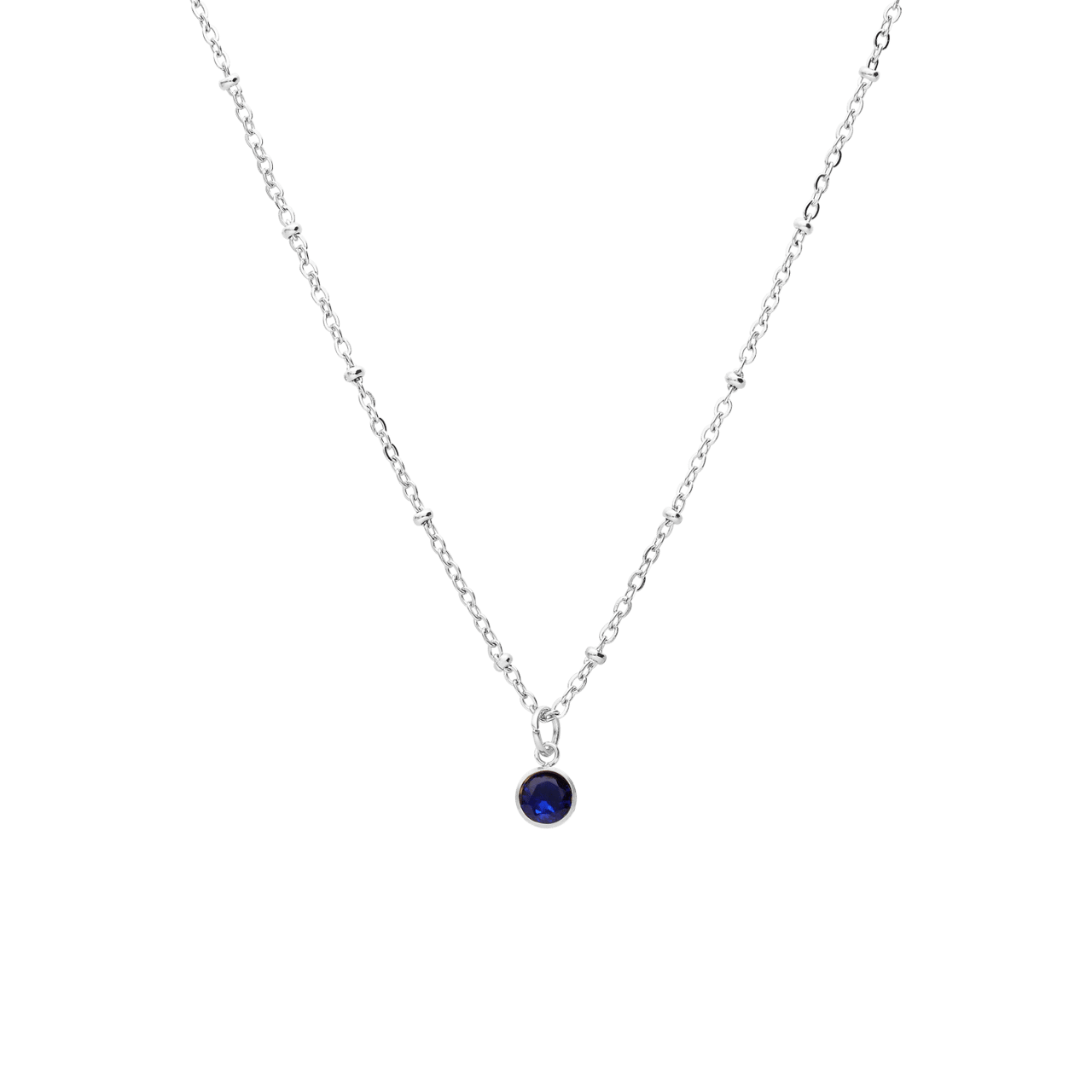 Stainless steel ketting met geboortesteen hanger September