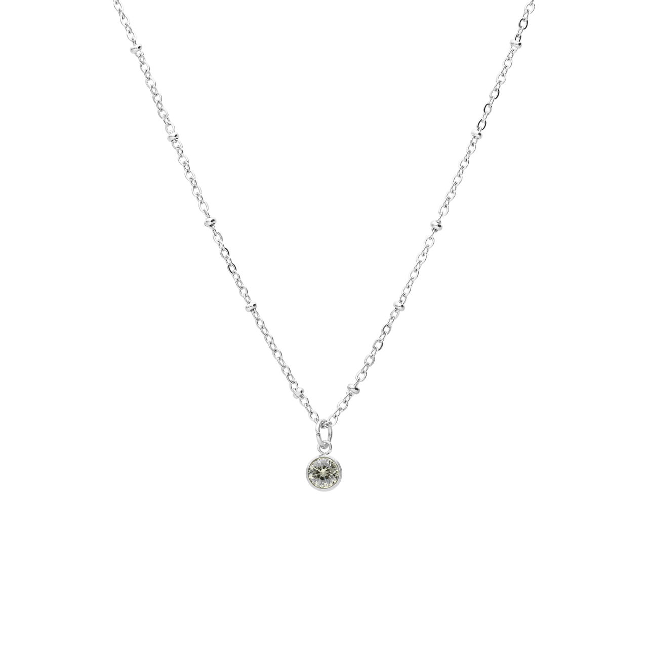 Stalen ketting met geboortesteen hanger November