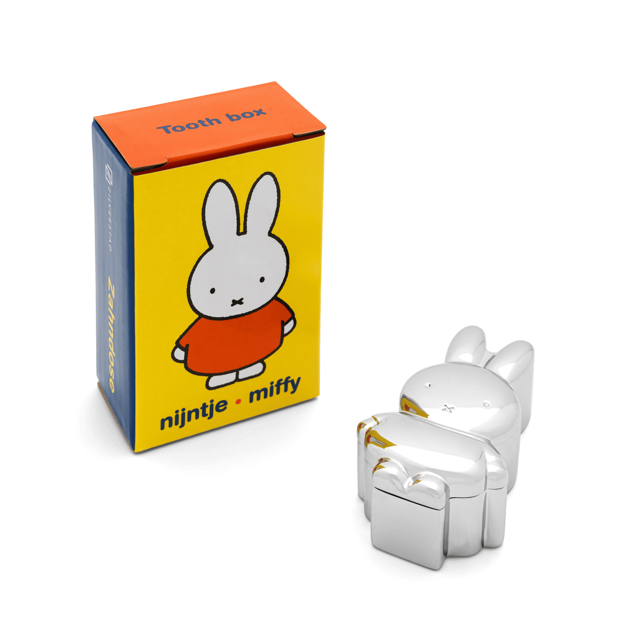 Versilberte Zahn- oder Haarlockendose Miffy