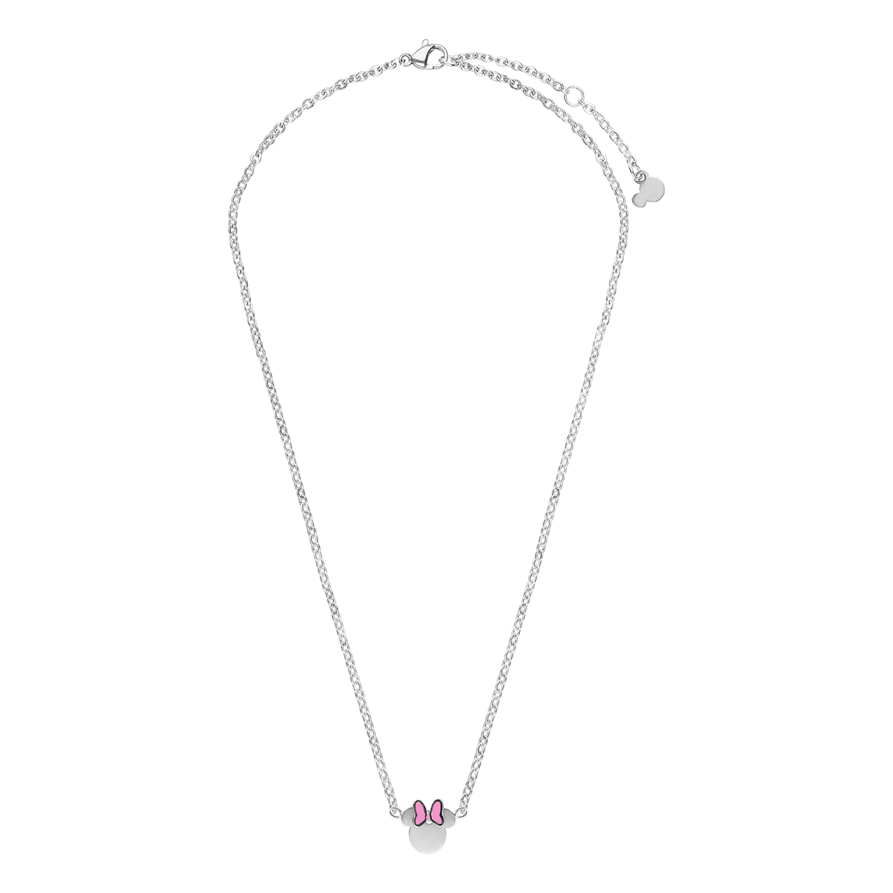Disney - Stainless steel ketting Minnie met roze emaille