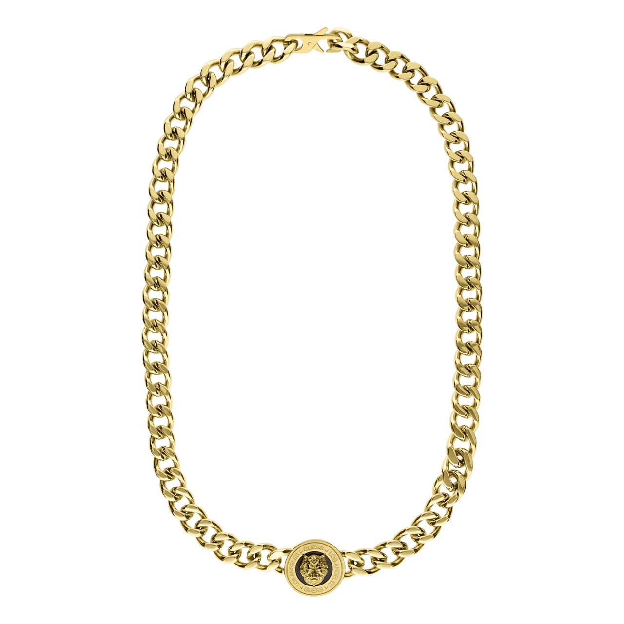 Guess heren stainless steel goldplated ketting LION KING