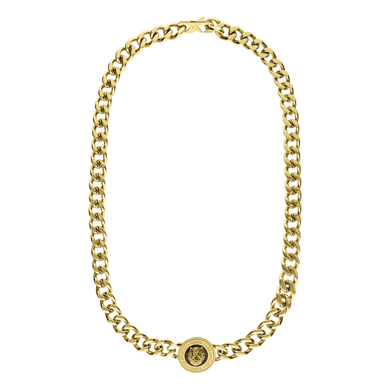 Guess heren stalen goldplated ketting LION KING