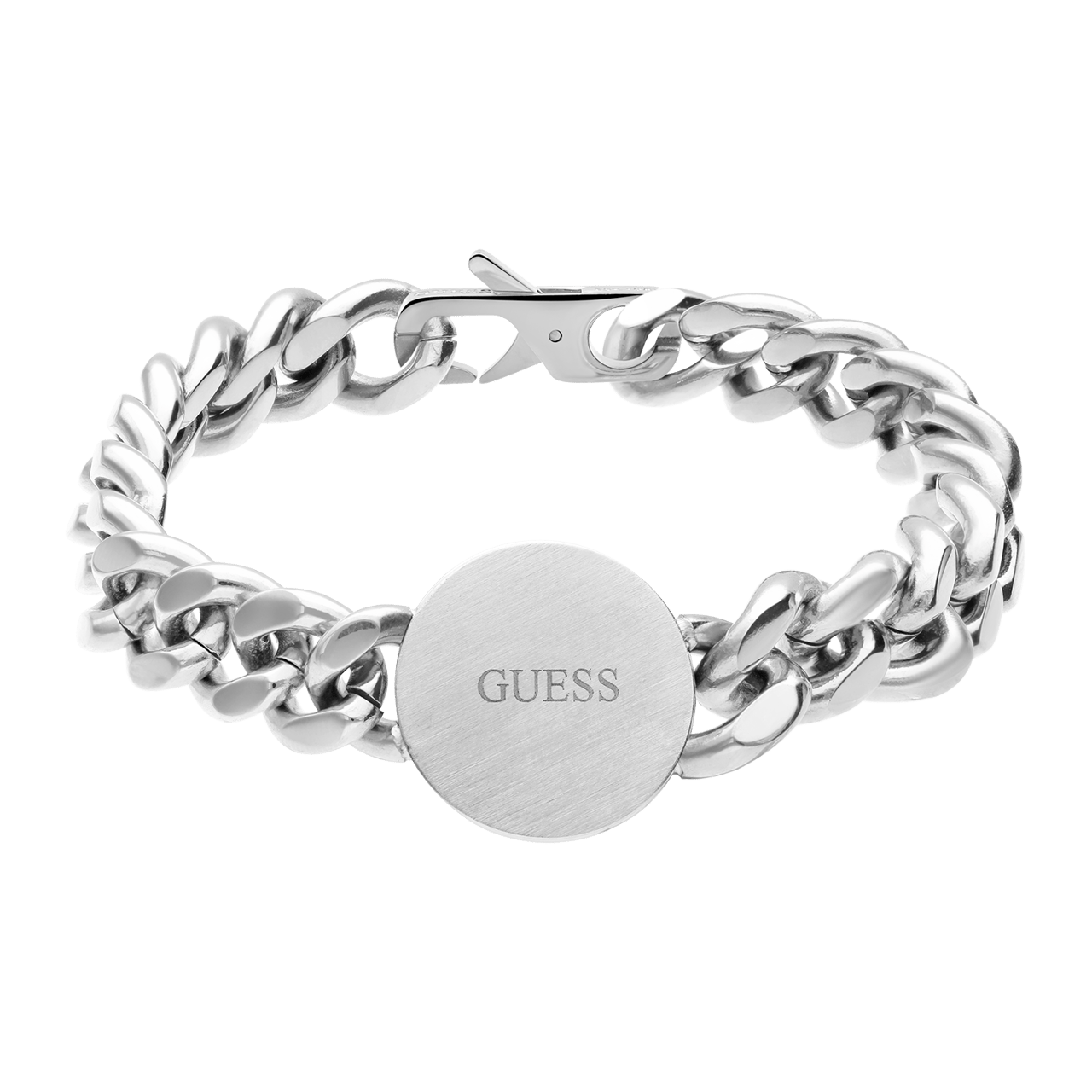 Guess stainless steel goldplated herenfantasiearmband met hanger