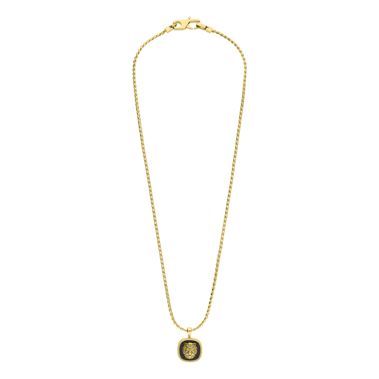 Guess heren stainless steel goldplated collier LION KING