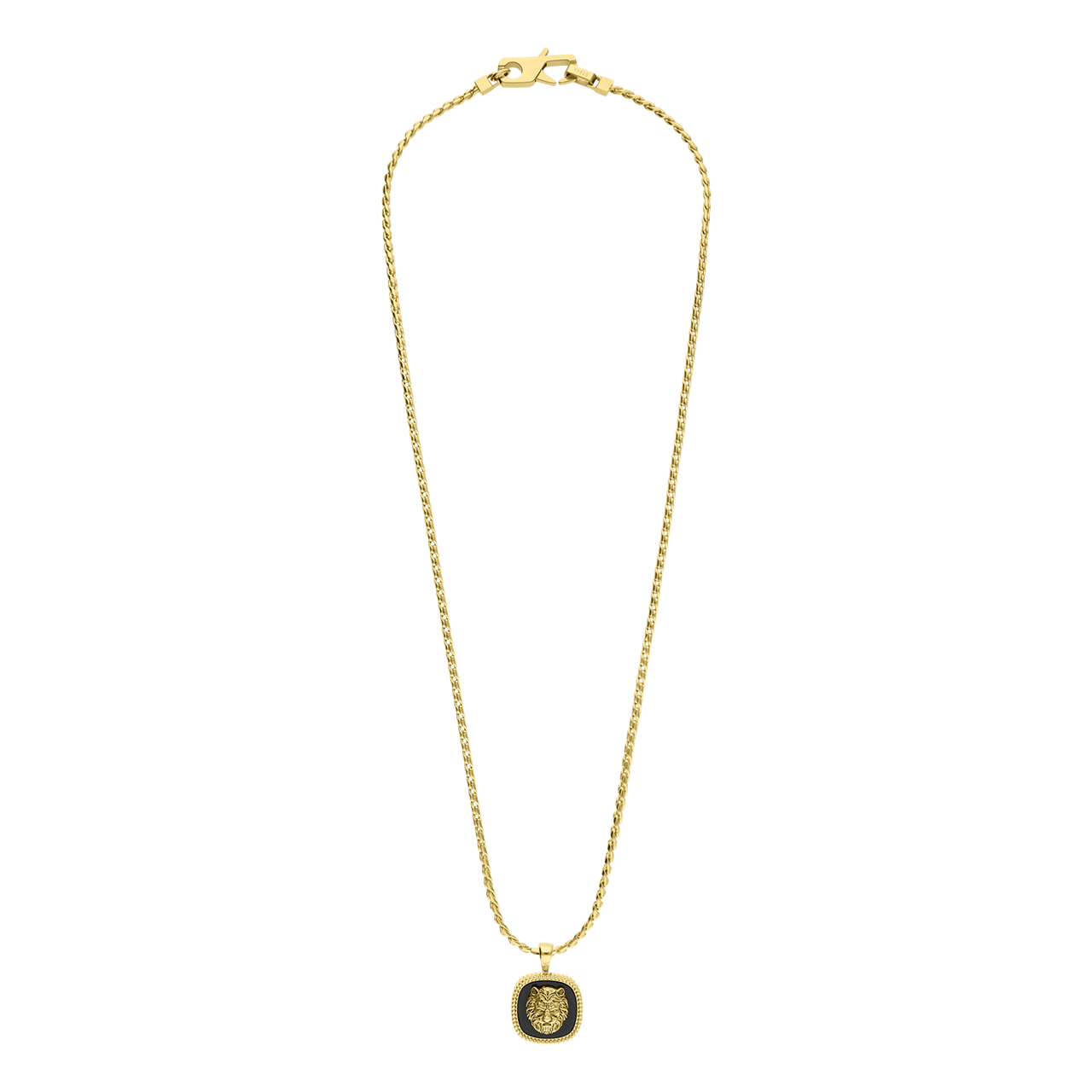 Guess heren stalen goldplated collier LION KING