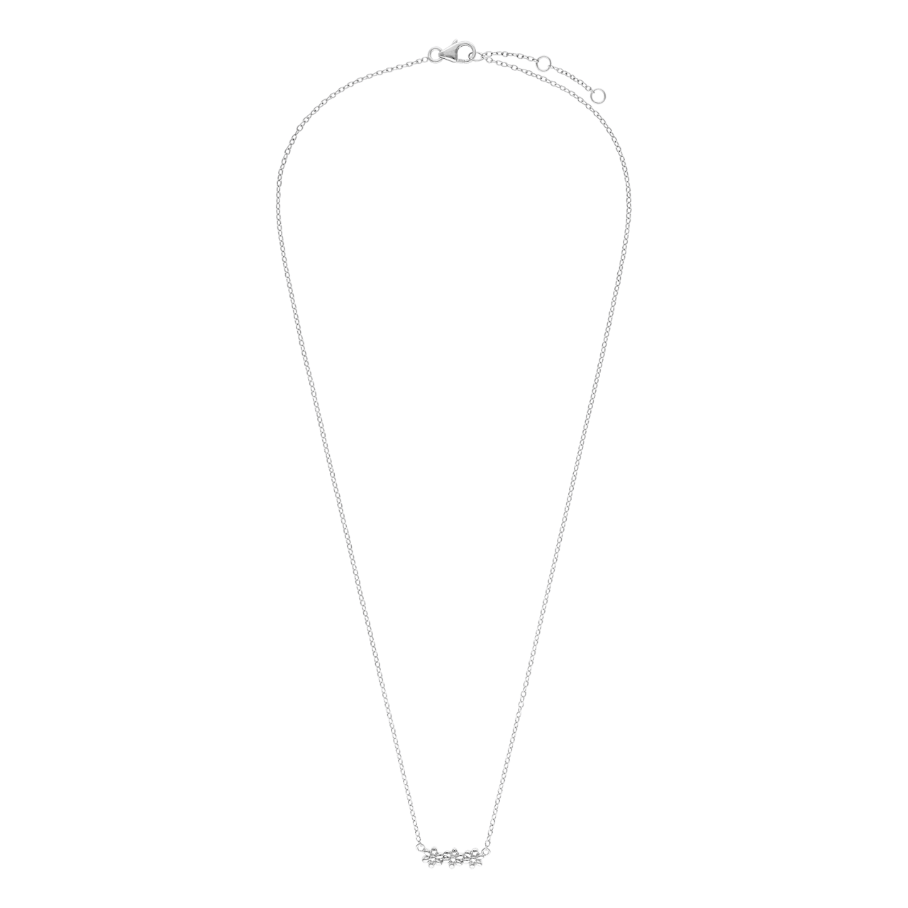 Zilveren kinderketting bloemen