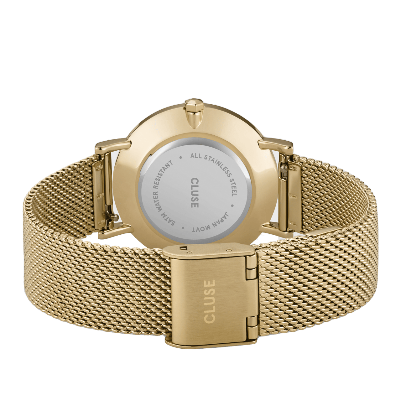 CLUSE – Uhr aus der Minuit-Kollektion mit goldfarbenem Mesh-Armband aus Edelstahl