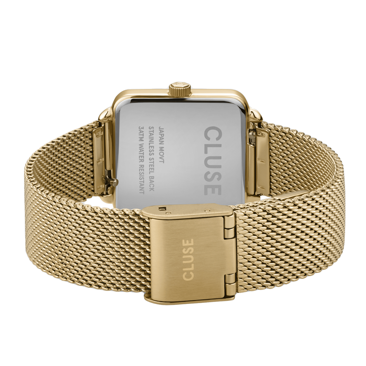 CLUSE - La Tétragone horloge meshband goudkleurig en groen