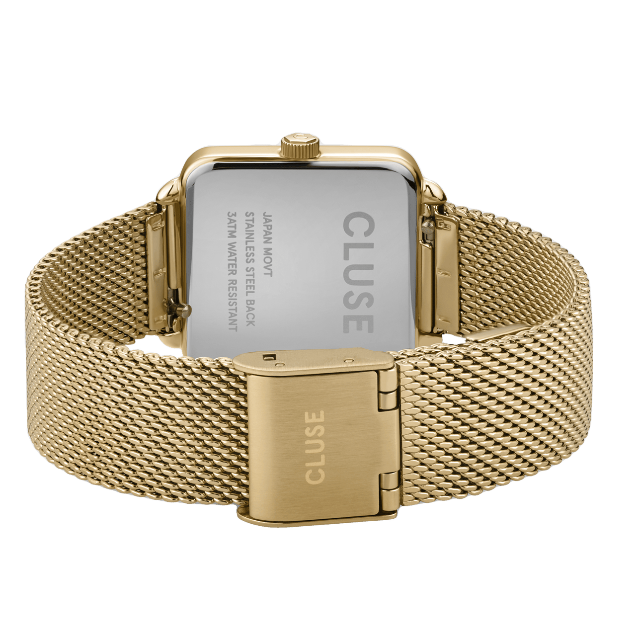 Cluse – Armbanduhr La Tétragone, goldfarben, mit Mesh-Armband