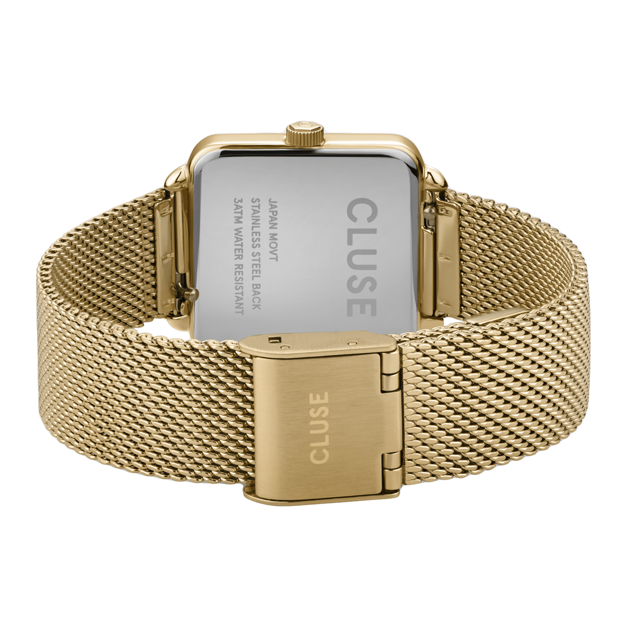 CLUSE - Armbanduhr La Tétragone, Mesh, goldfarben, mit Kristall