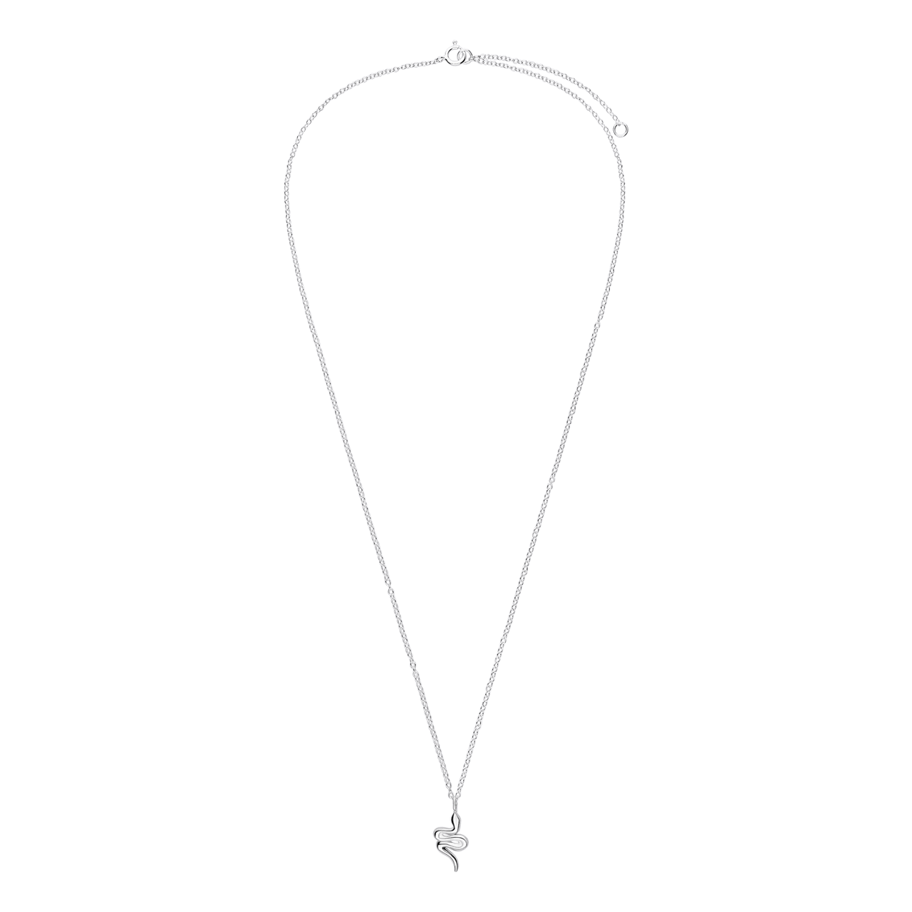 Zilveren ketting met hanger slang