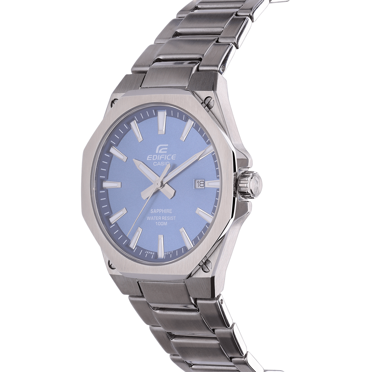 Edifice Uhr mit Armband aus Edelstahl mit blauen Akzenten, EFR-S108D-2AVUEF