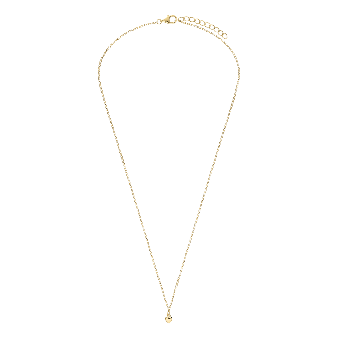 Zilveren goldplated kinderketting met hanger hart
