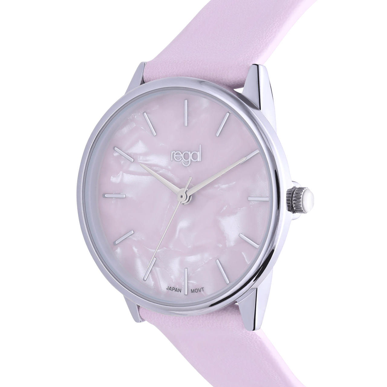 Regal Damen-Armbanduhr, Pink, Zifferblatt in Perlmuttoptik