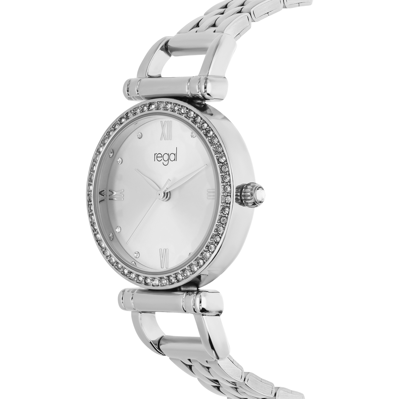 Regal Damen-Armbanduhr, silberfarben, mit Zirkonia