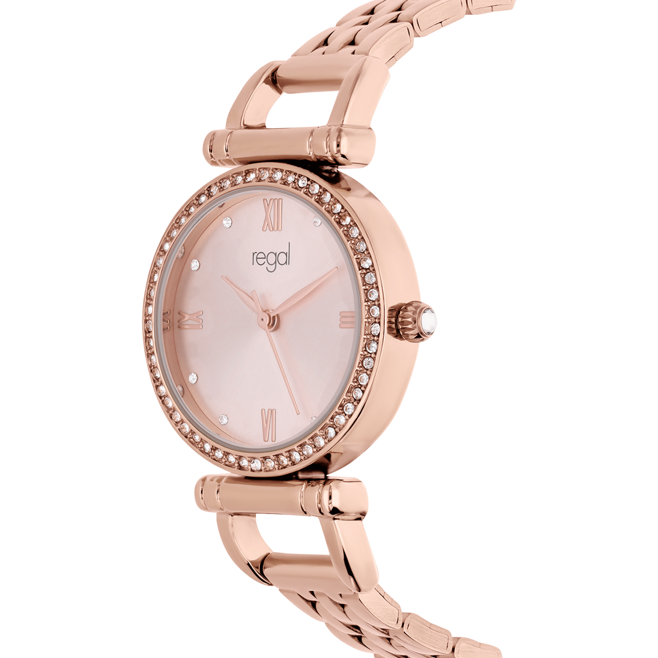 Regal Damen-Armbanduhr, roséfarben, mit Zirkonia