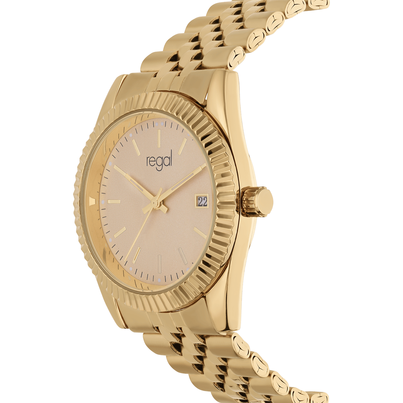 Regal Armbanduhr, Gold, mit goldenem Zifferblatt