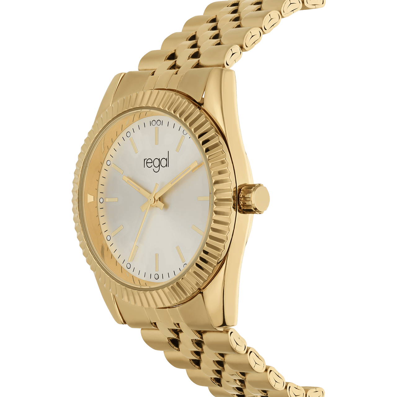 Regal dames horloge goudkleurig met bewerking