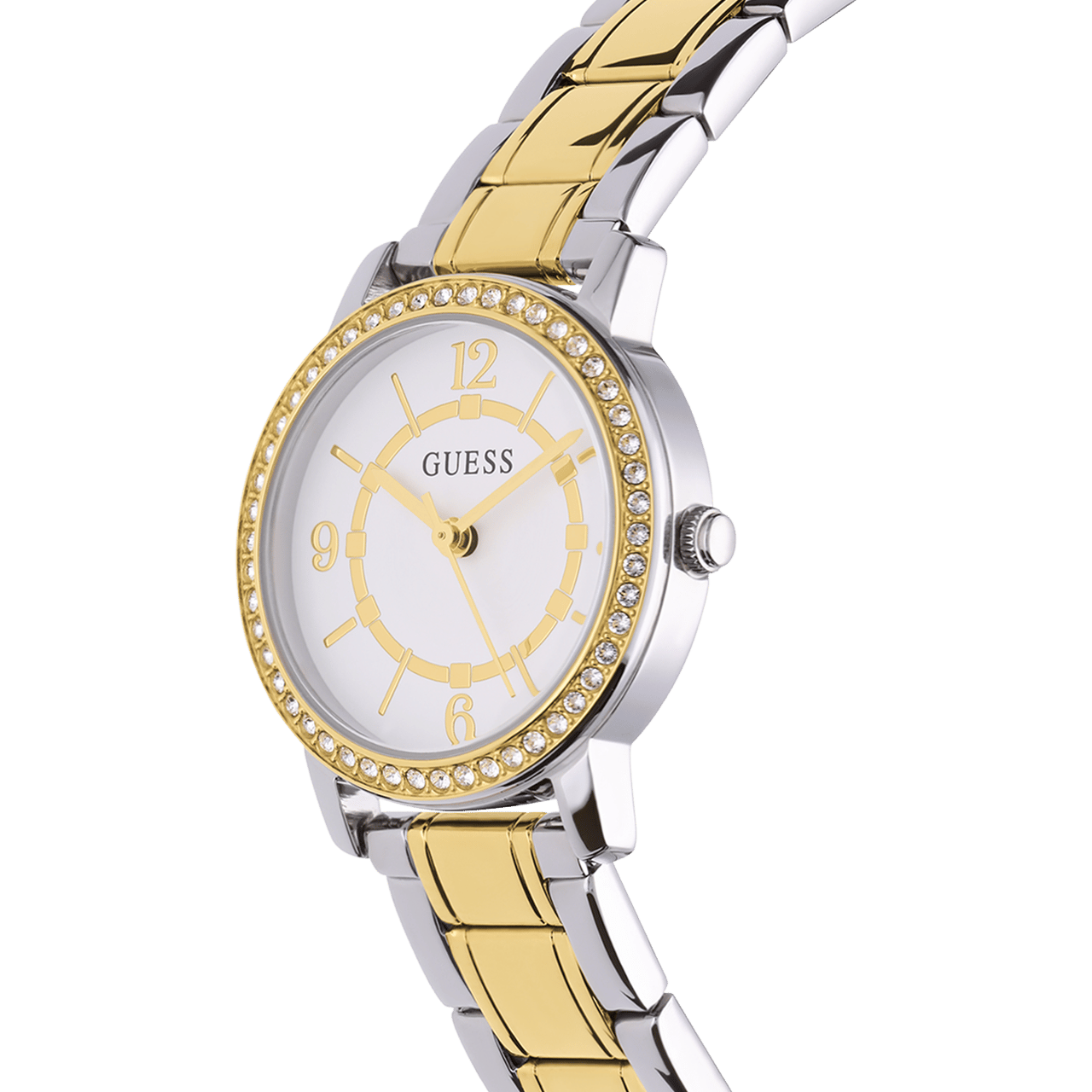 Guess Armbanduhr für Damen aus Edelstahl, zweifarbig, MELODY, GW0468L4