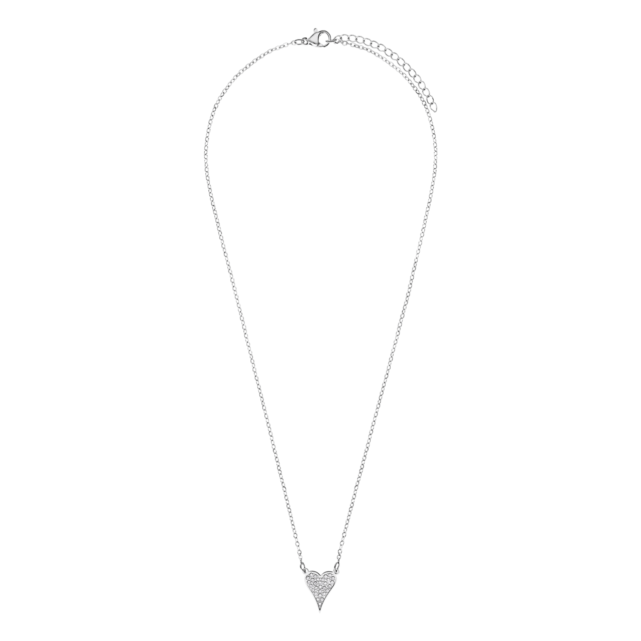 Myla stainless steel ketting hart met zirkonia voor dames