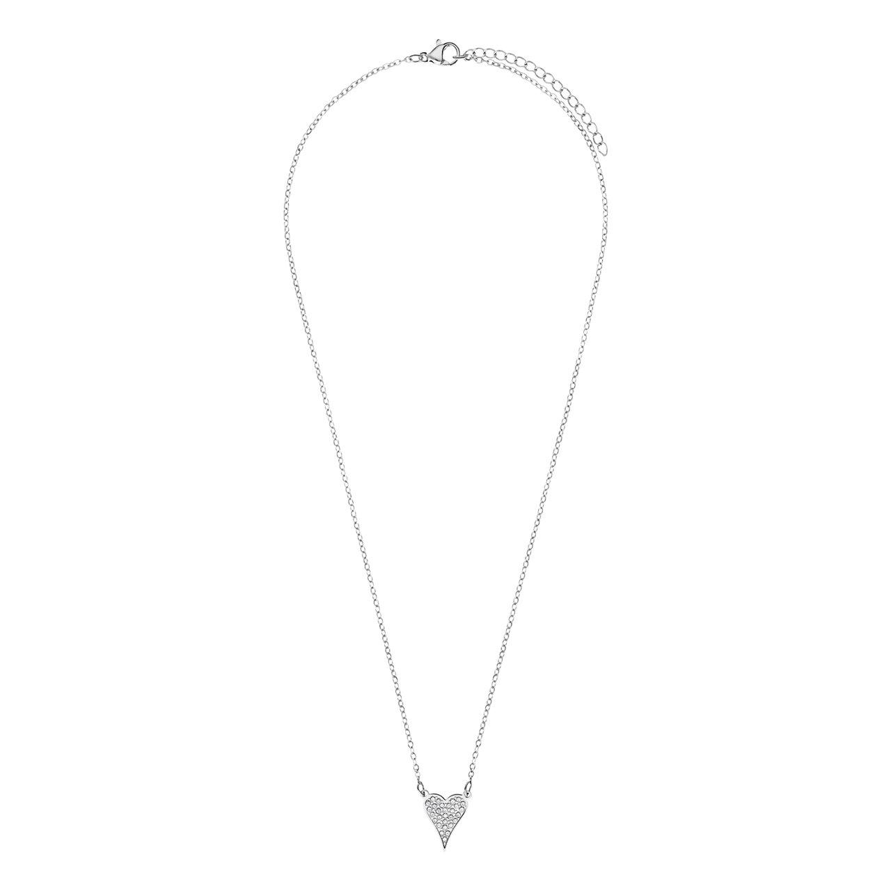 Myla stalen ketting hart met zirkonia voor dames