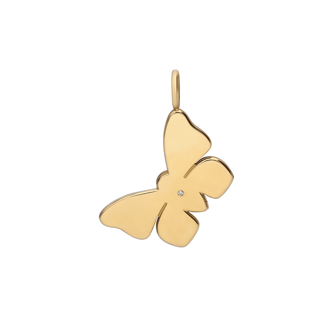 Stalen goldplated hanger met zirkonia voor dames