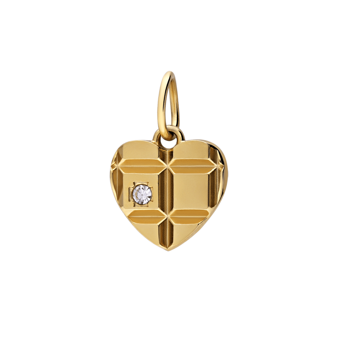 Stainless steel goldplated bedel hart groen