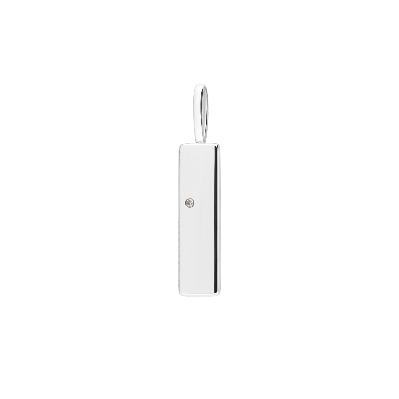 Charm aus Edelstahl, Stab, Weiß
