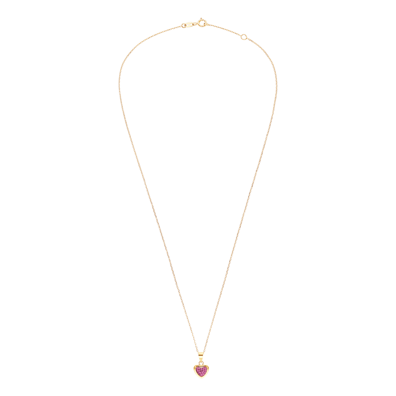 Halskette aus 585er Gold, Herz mit rosa Zirkonia