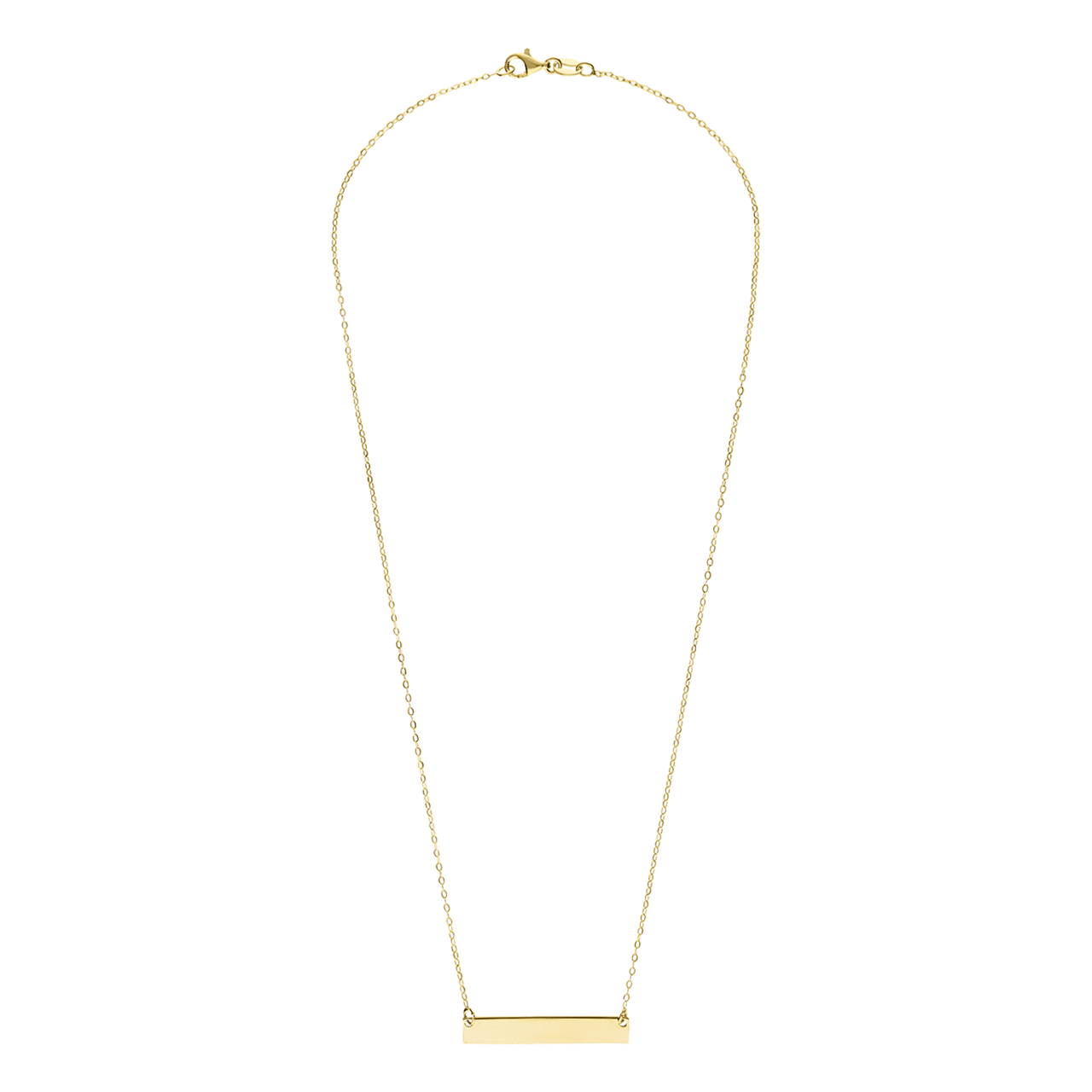 Zilveren goldplated ketting met hanger graveerplaat voor dames