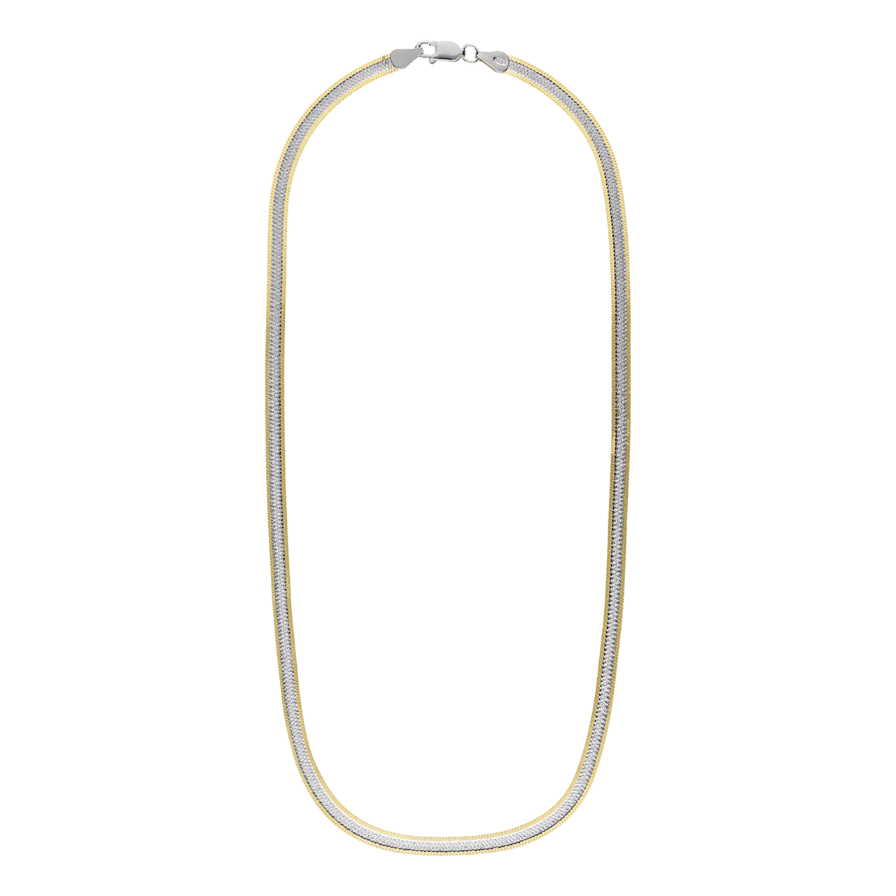 Zilveren bicolor collier slang