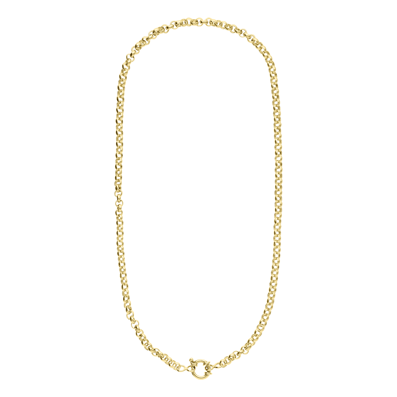 Zilveren goldplated schakelketting voor dames