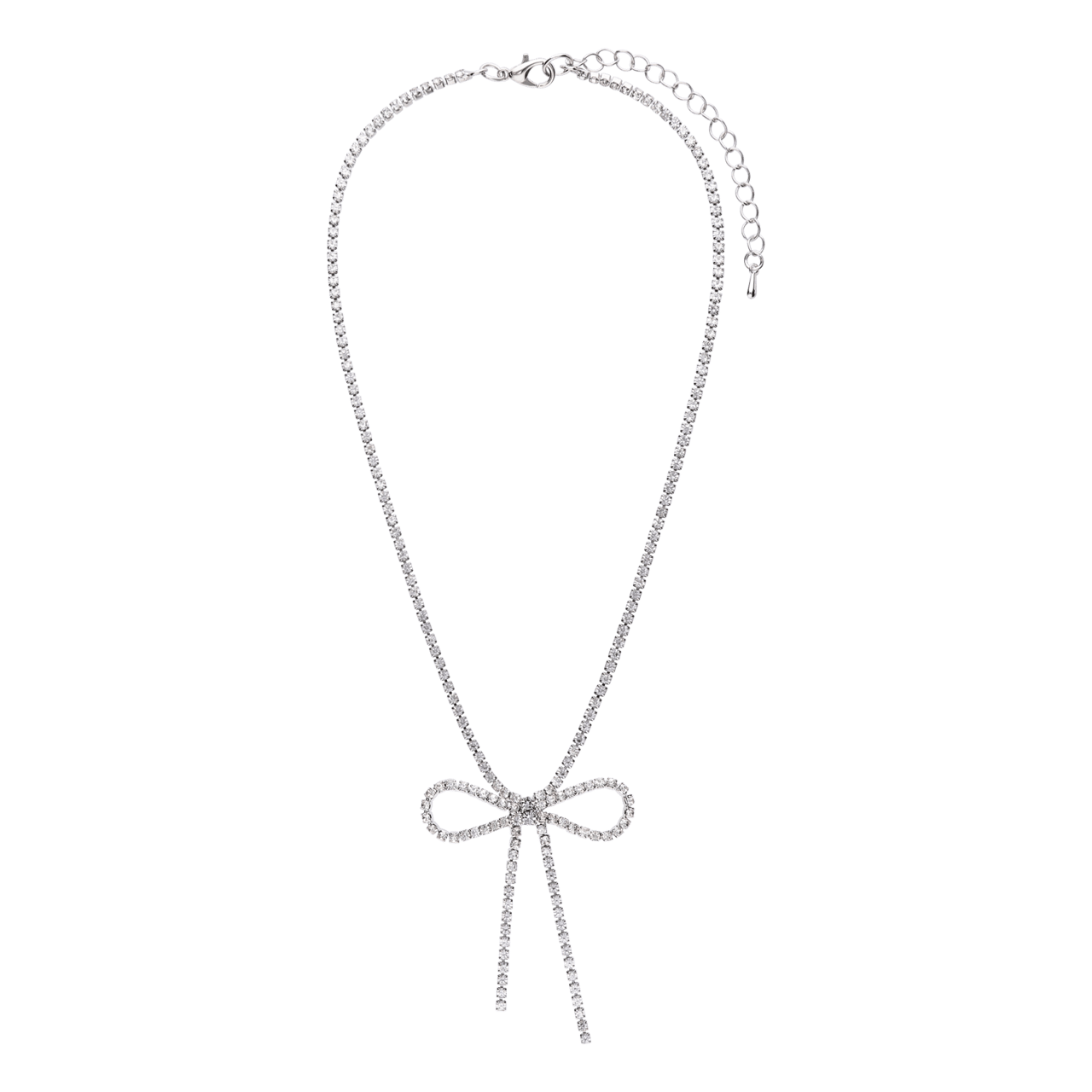 Bijoux zilverkleurige tennisketting met strass voor dames