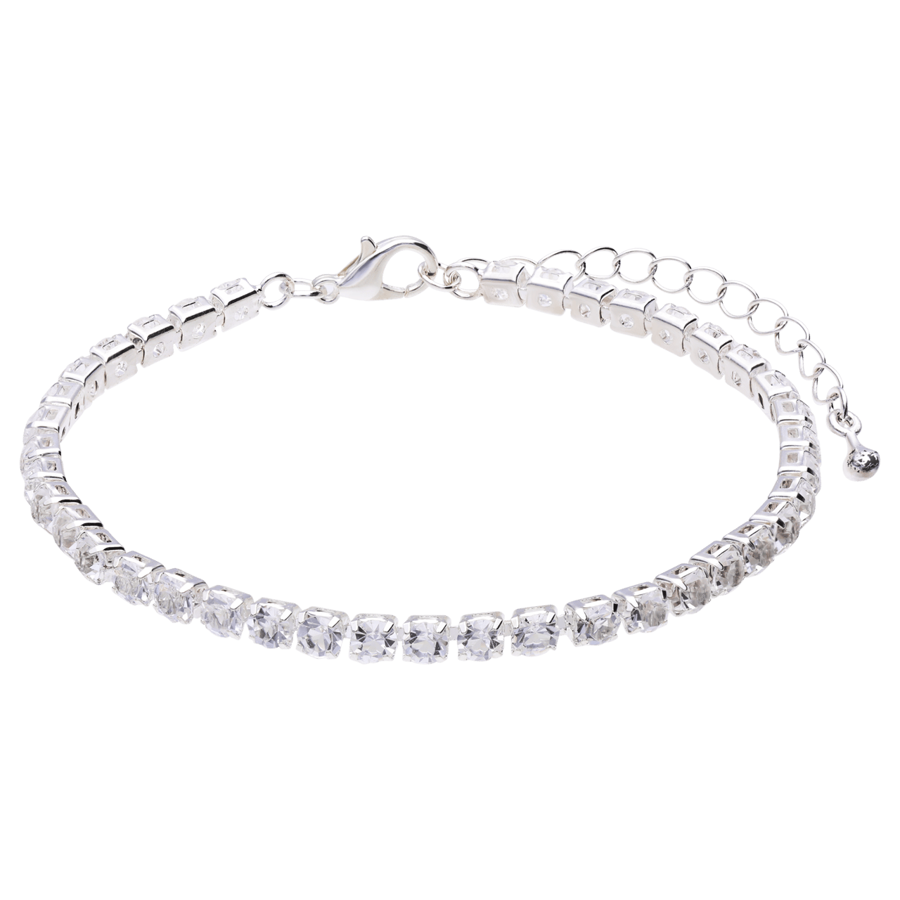 Zilverkleurige bijoux set ketting met oorbellen