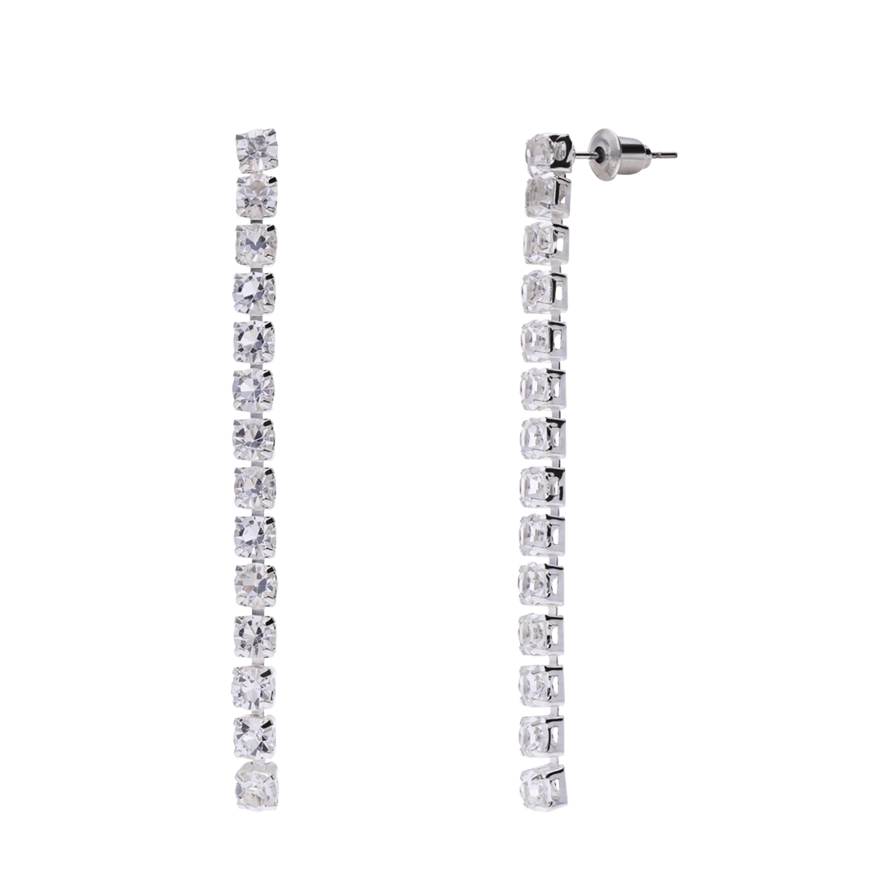 Zilverkleurige bijoux set ketting met oorbellen