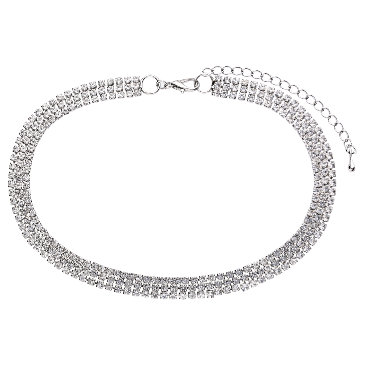 Bijoux zilverkleurige tennisketting met strass voor dames