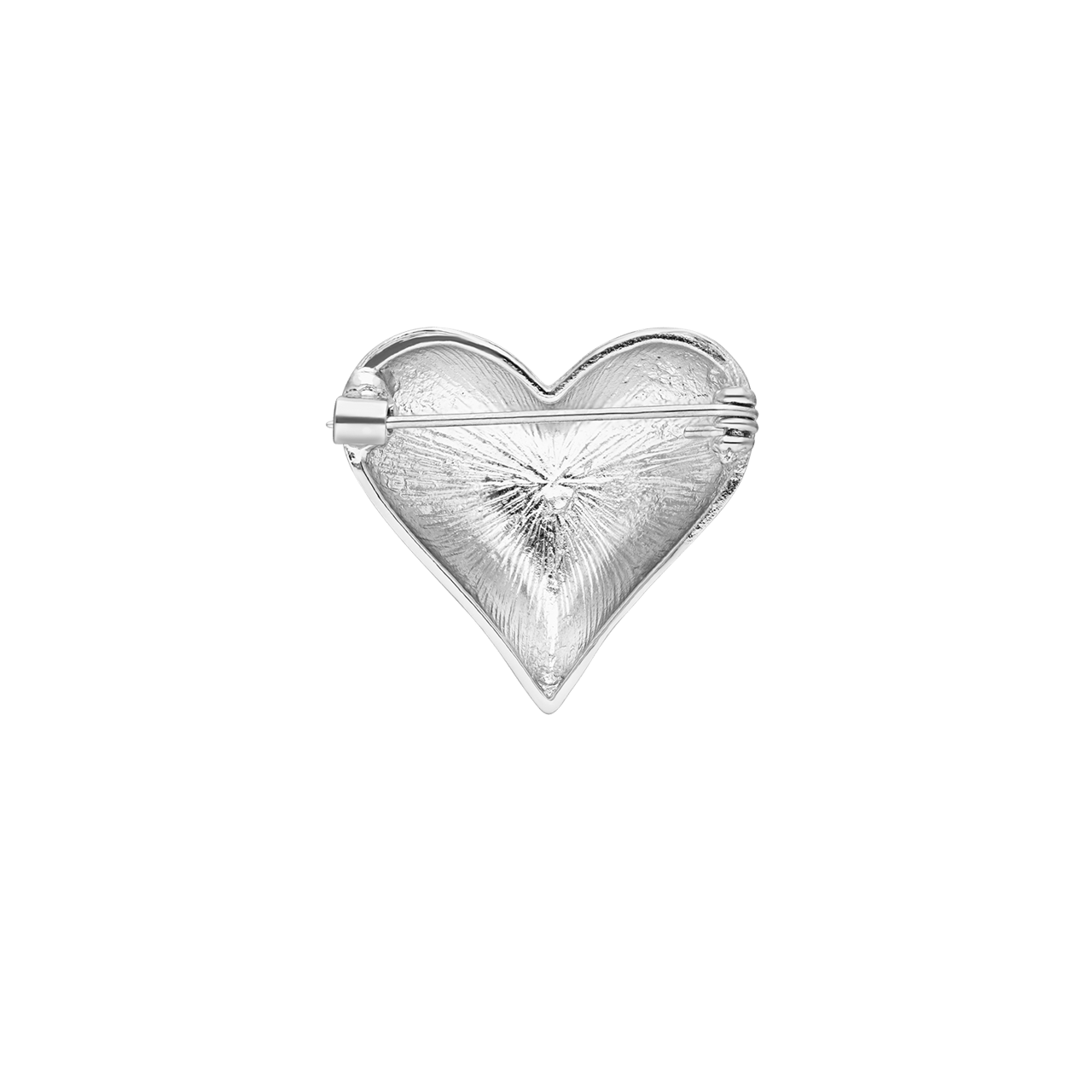 Zilverkleurige bijoux broche  hart