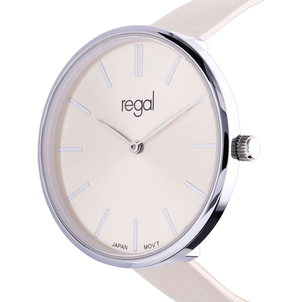 Regal Damen-Armbanduhr mit Band in Pfirsich