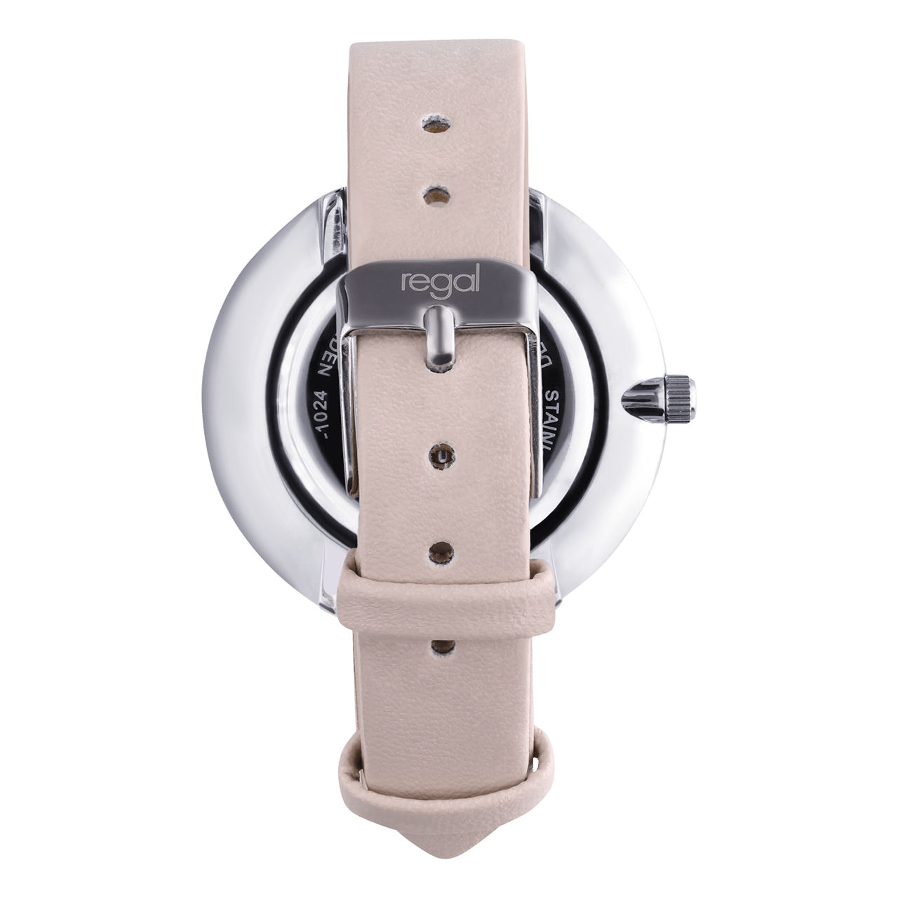 Regal Damen-Armbanduhr mit Band in Pfirsich