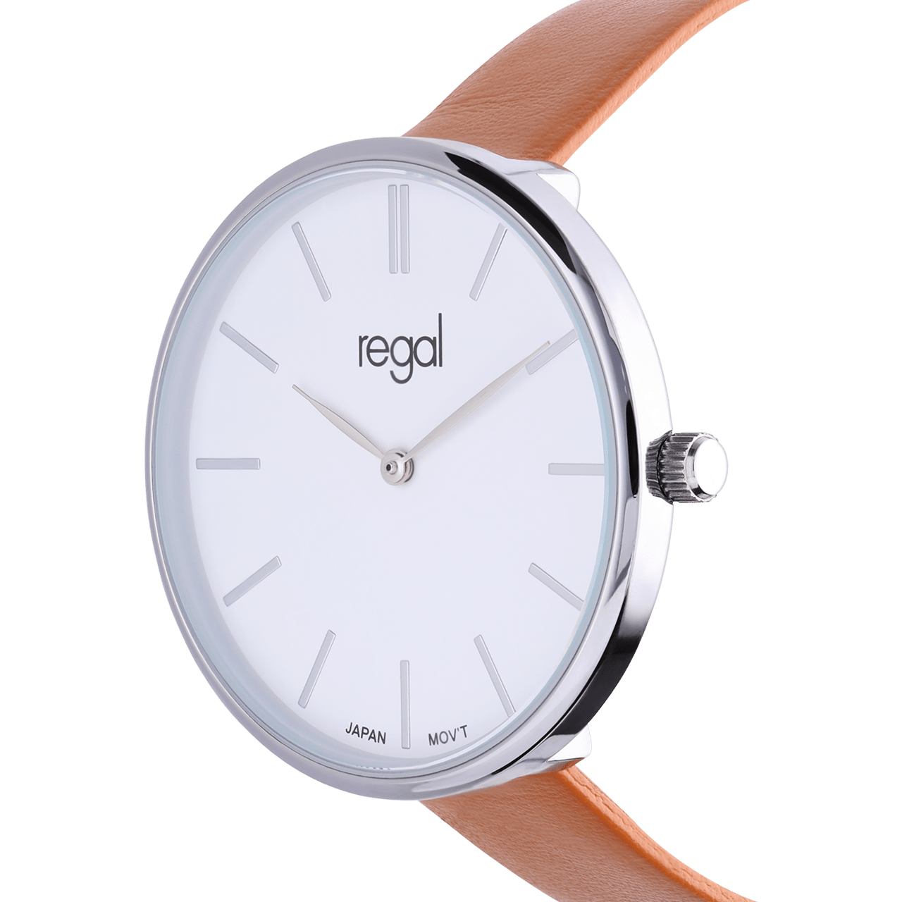 Regal dames horloge met licht bruine band
