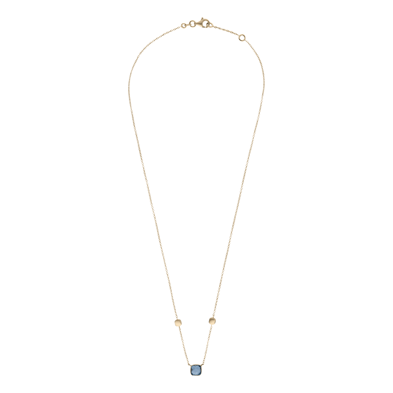 Halskette aus 585er Gold, Londoner Blautopas