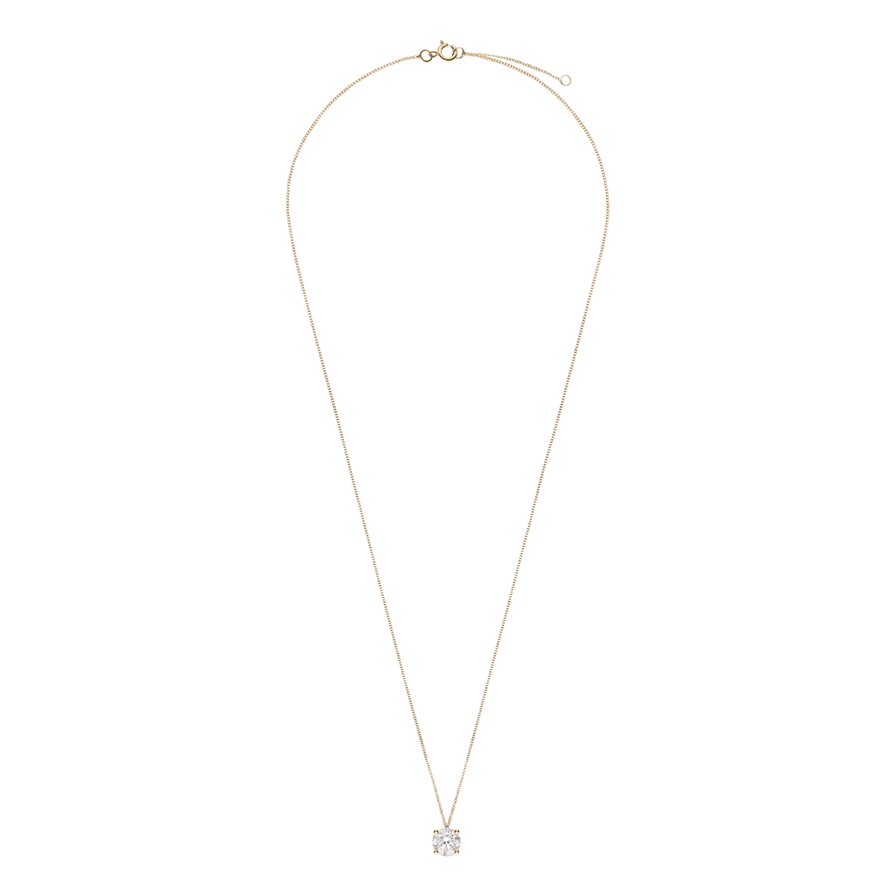 14 karaat geelgouden ketting met diamant 1ct