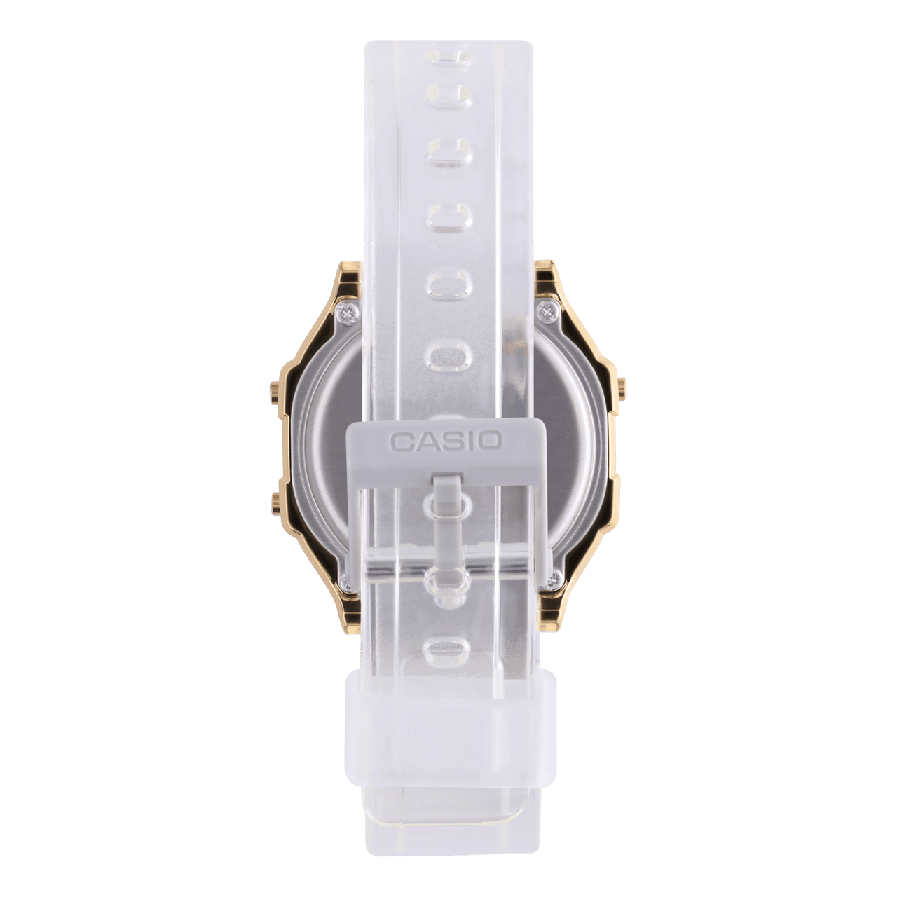 Casio Armbanduhr im Retrolook, Transparant/ Golden, A168XESG-9AEF