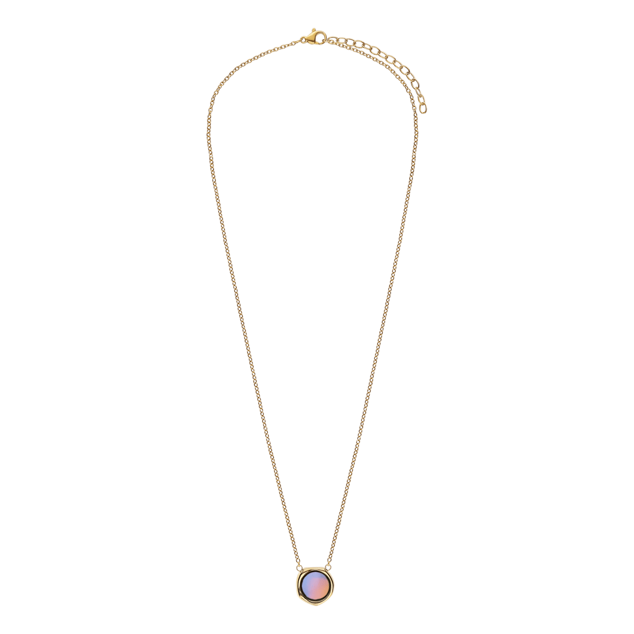 Halskette aus Edelstahl, vergoldet, mit Opal